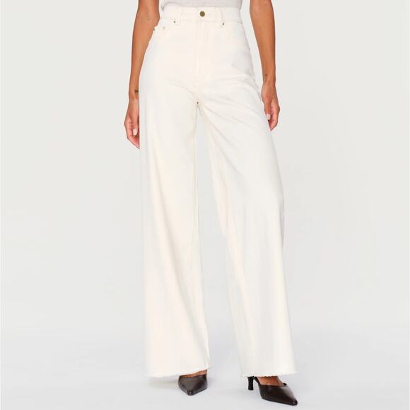 DL1961 Ivory White Wide Leg High Rise Vintage Size 26 - Picture 1 of 7
